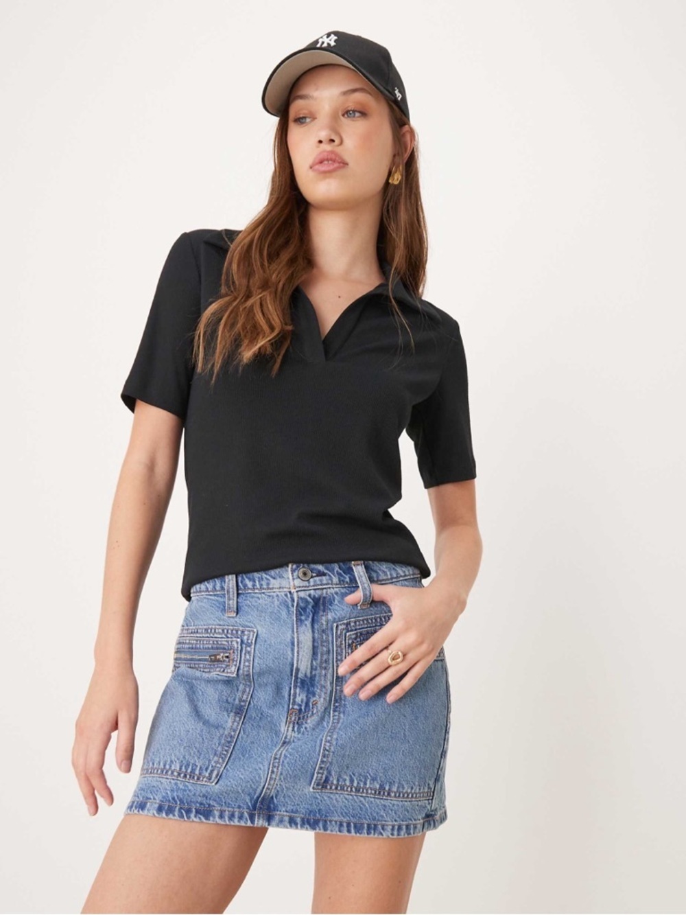 Abercrombie & Fitch Cargo Denim Mini Skirt High Waisted